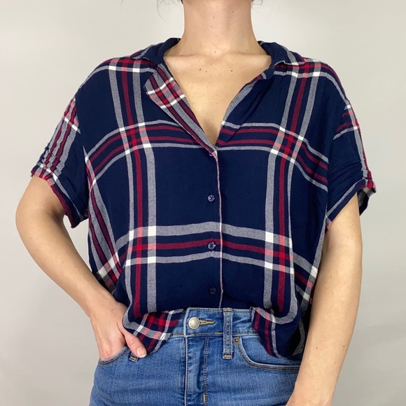 Rails Midnight Cherry White Plaid Pajama Top - Picture 3 of 12